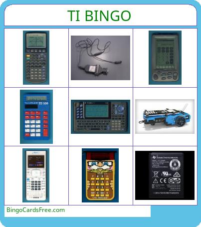 Maffs Bingo Cards Free Pdf Printable Game, Title: TI BINGO