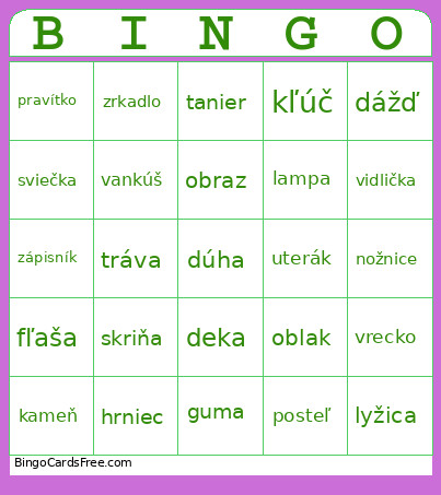 Tiere Bingo Card