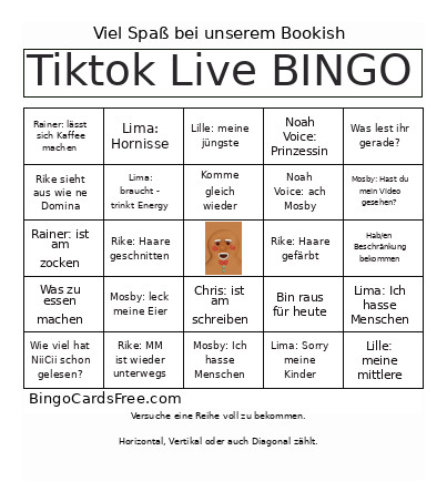 Tiktok Live Bingo Card