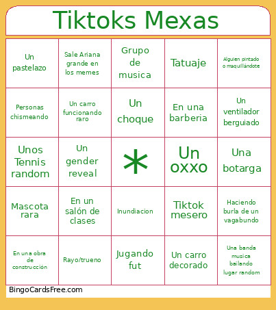 Tiktoks Bingo Cards
