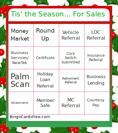 Tis' The Season... For Sales Bingo Card