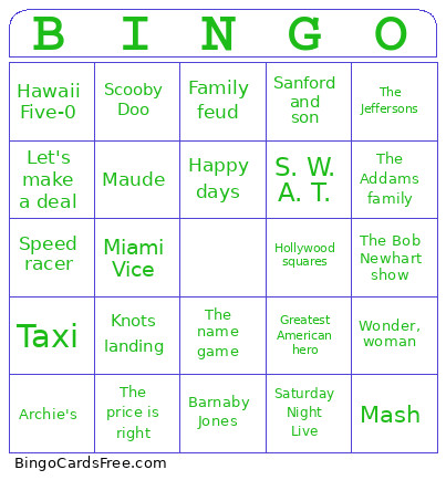Titan Hollow: TV & Game Shows Bingo Card