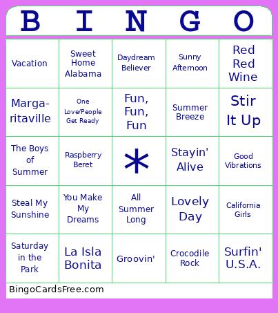 Titan Summers Bingo