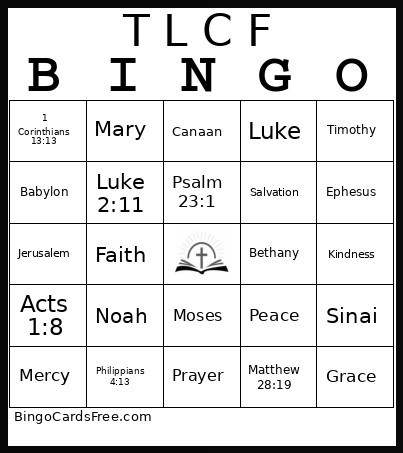 TLCF BIBLE Bingo Card