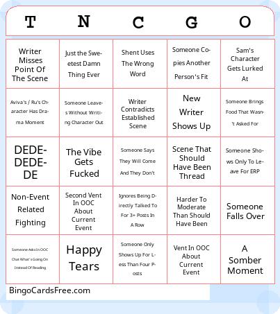 TNC EVENT BINGO Cards Free Pdf Printable Game, Title: TNCGO