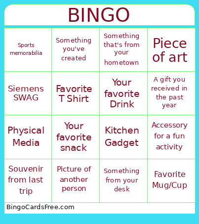 TO Bingo Card