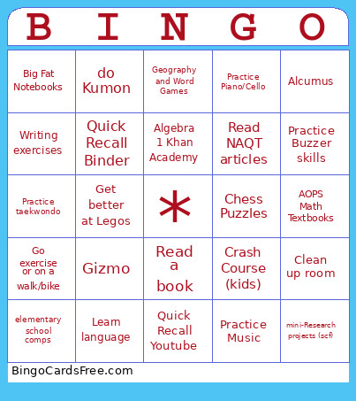 To Do Bingo Card