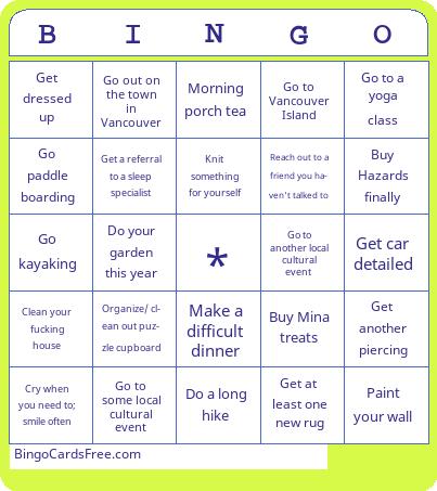 To do in 2025 Bingo