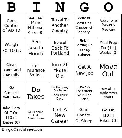 To Do List Bingo Card