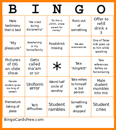 TOA #2 Bingo Card
