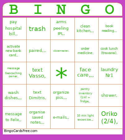 Today Bingo Card