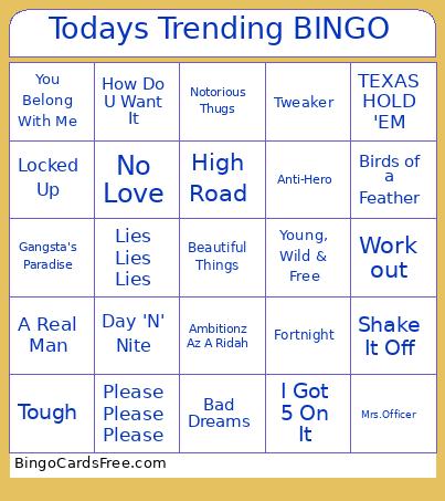 Todays Trending BINGO