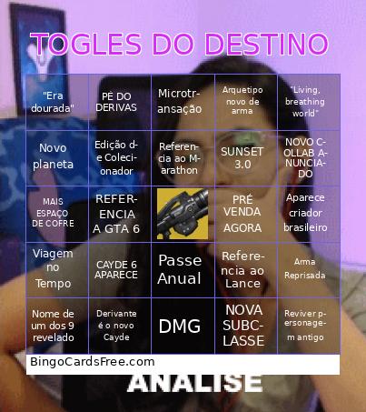 TOGLES DO DESTINO Bingo