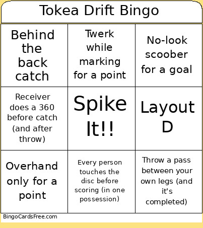 Tokea Drift Bingo Card