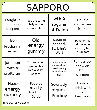 TOKYO 2026 Bingo Card