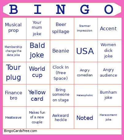 Top Secret Bingo Card