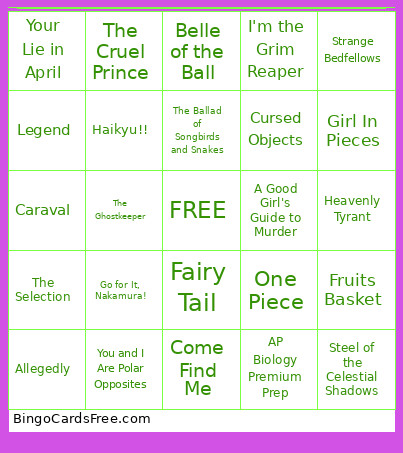 Top Titles 2025 Bingo Card
