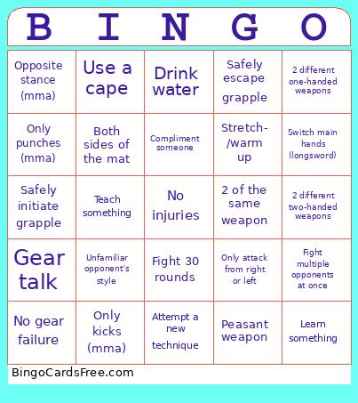 Tosetti Fight Day Bingo Cards Free Pdf Printable Game, Title: BINGO