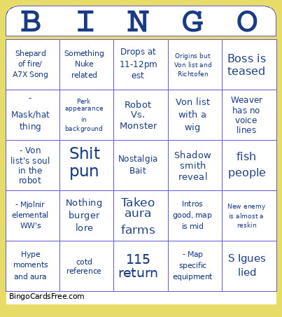 Totenreich Bingo Card