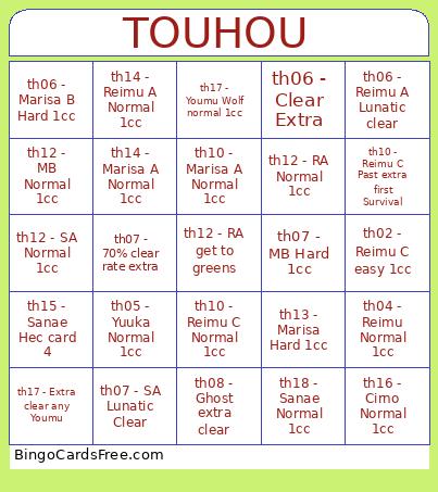 Touhou Hell Bingo