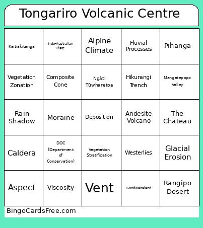 Tourism in Rotorua Bingo