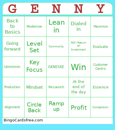 Town Hall Bingo Card