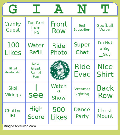 TPG Summer Beta Bingo Card