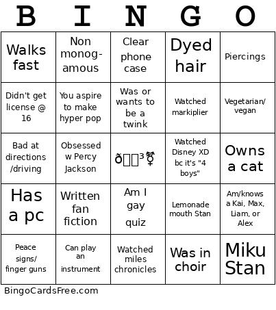 Trans Bingo Card 2
