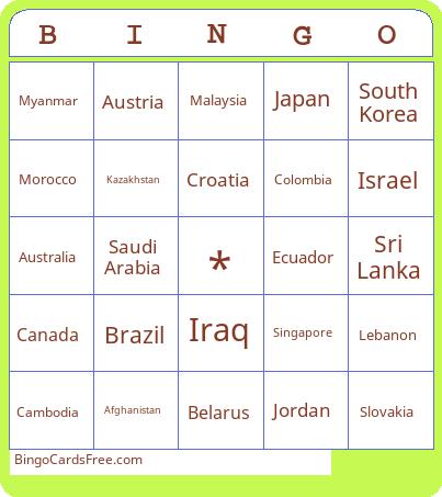 Travel Bingo