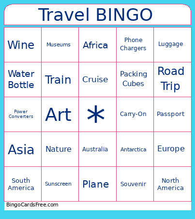 Travel Bingo Card
