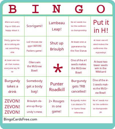 TRB Season 4 Playoffs Bingo Cards Free Pdf Printable Game, Title: BINGO