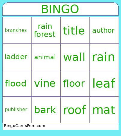 tree house Bingo