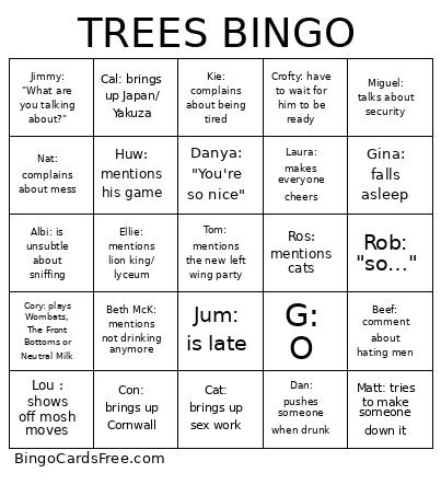 TREES Bingo Card