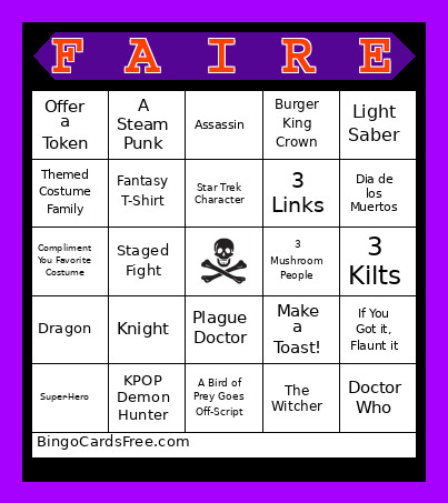 TRF 2025 Bingo Card