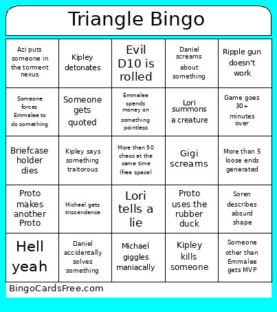 Triangle Bingo Card