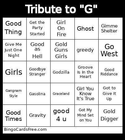 Tribute to G Bingo