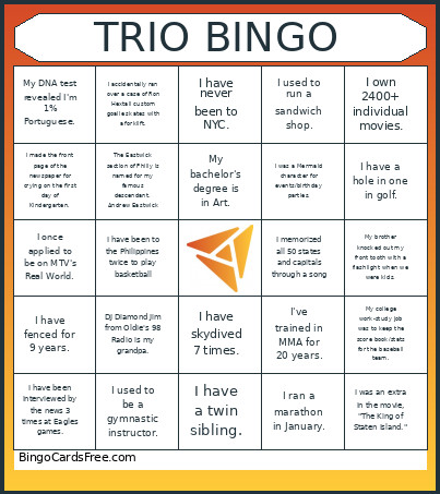 Trio 4/13/26 Bingo Card