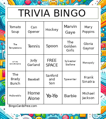 TRIVIA Bingo Card
