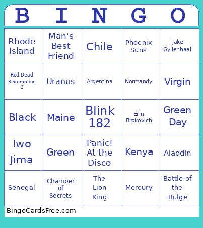 Trivia Bingo 6/17