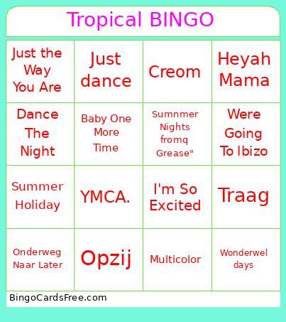 Tropical bingo