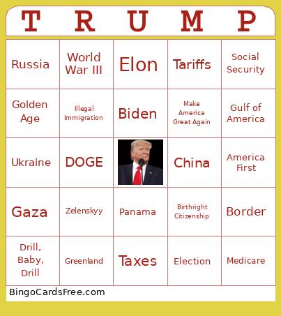 Trump Speech Bingo