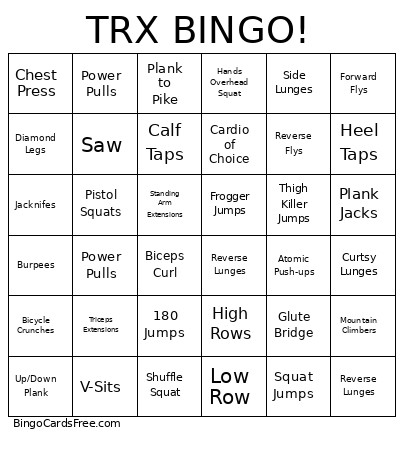 TRX ! Bingo Card