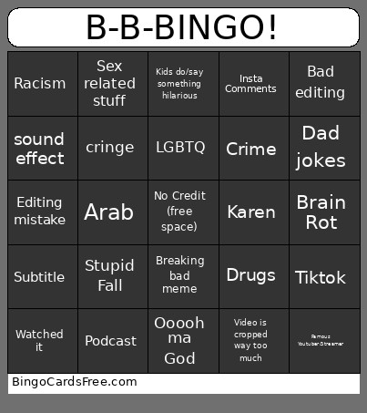 Try Not To Laugh Bingo Card