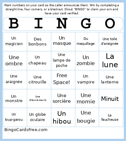 Tryign Halloween Bingo Card