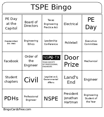 TSPE Bingo Card