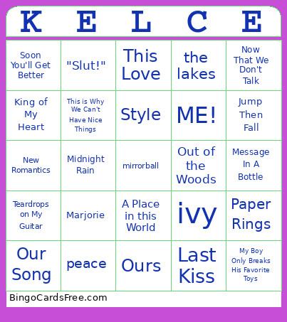 TSWIZ Bingo Card