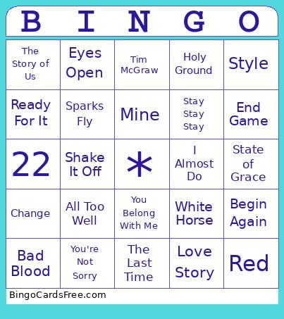 Tswizzle Bingo Card