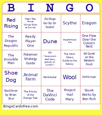 Tumblr Bingo Card