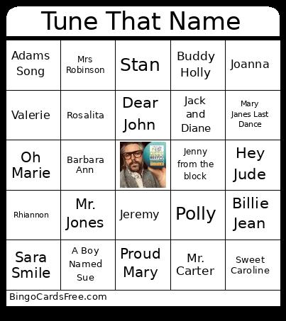 Tune that Name Bingo