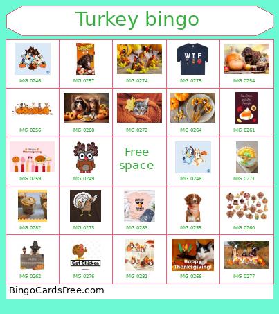 Turkey bingo